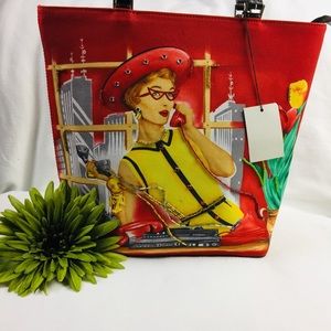 Stylish Red and Yellow Women's Tote Bag